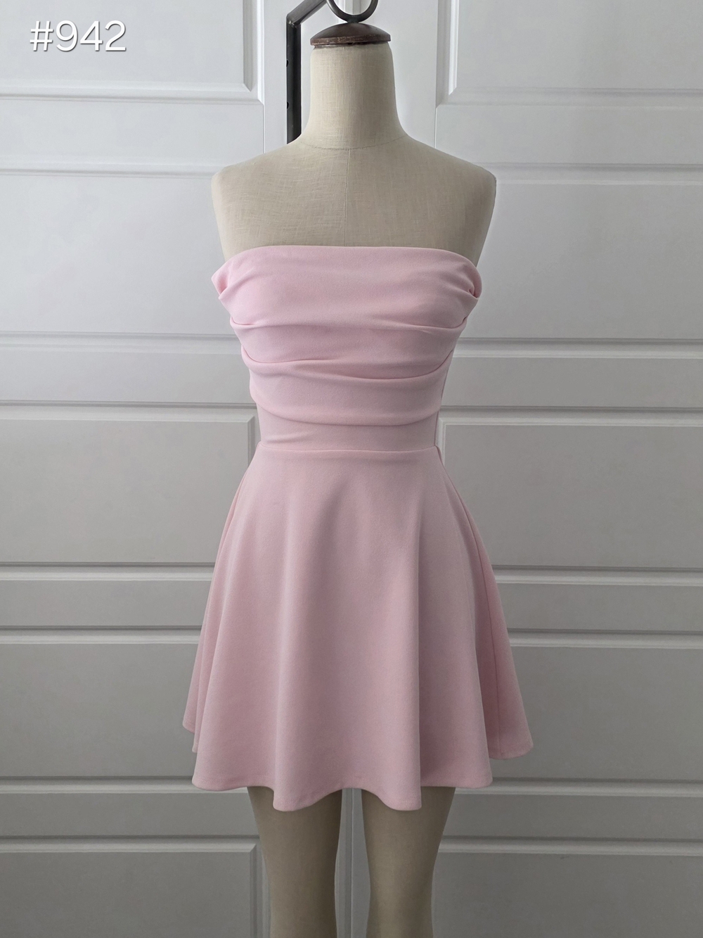 Lucy in the Sky Strapless Blush Pink Fit-and-Flare Dress